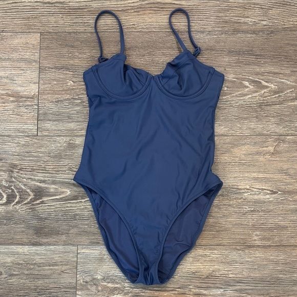 Aerie Underwire One Piece Swimsuit Navy Women's Size XS NWOT - Picture 1 of 7
